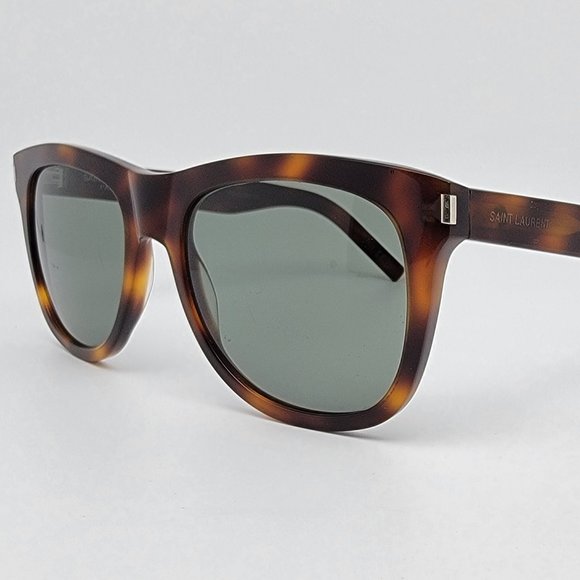 Saint Laurent Paris SL51 Over 002 Tortoise Frame Green Lens Sunglasses Italy - Picture 1 of 14